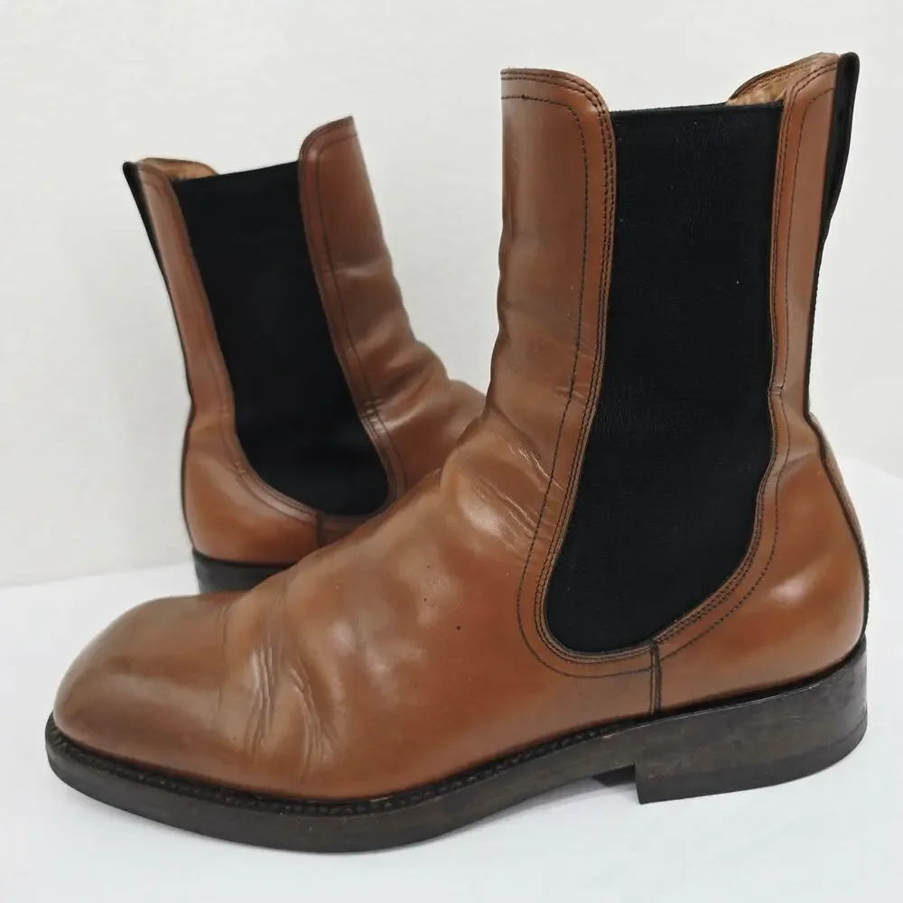 Dries Van Noten Men's Chelsea Leather Boots Brown 44